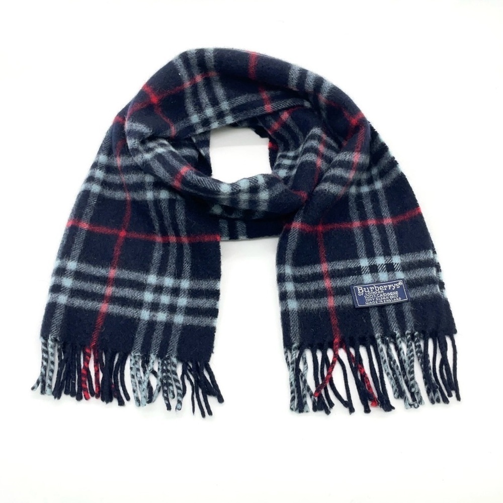 Authentic Burberrys Nova Check 100%
Cashmere Navy Muffler